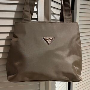 Vintage Prada Taupe Nylon Tote